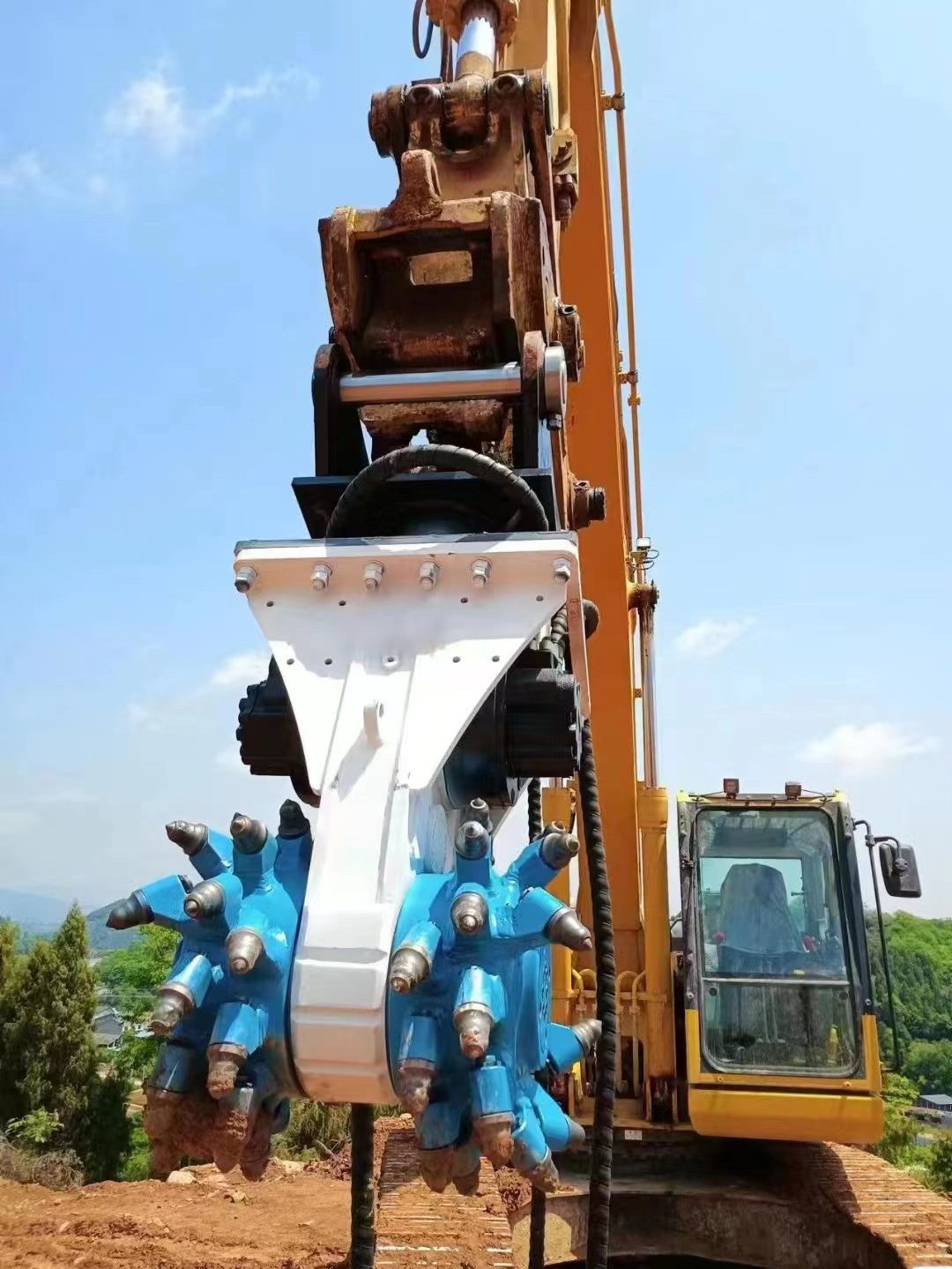 20ton Excavator Rock Milling Machine Trench Excavation Double Head Chain Drum Cutter For Demolition