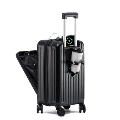 Pailox 20'' Front-opening Abs Luggage with Laptop Pocket and Usb Charger And Cup Holder Suitcase Travel boarding custom luggage