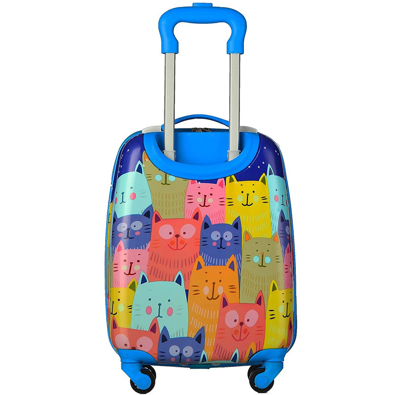 mini ABS PC plastic kids suitcase with trolley