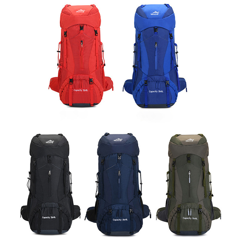 Hiking Bag Large Capacity 75L Aluminum Alloy Stand Outdoor Mountain Backpack Camping Tent Backpack