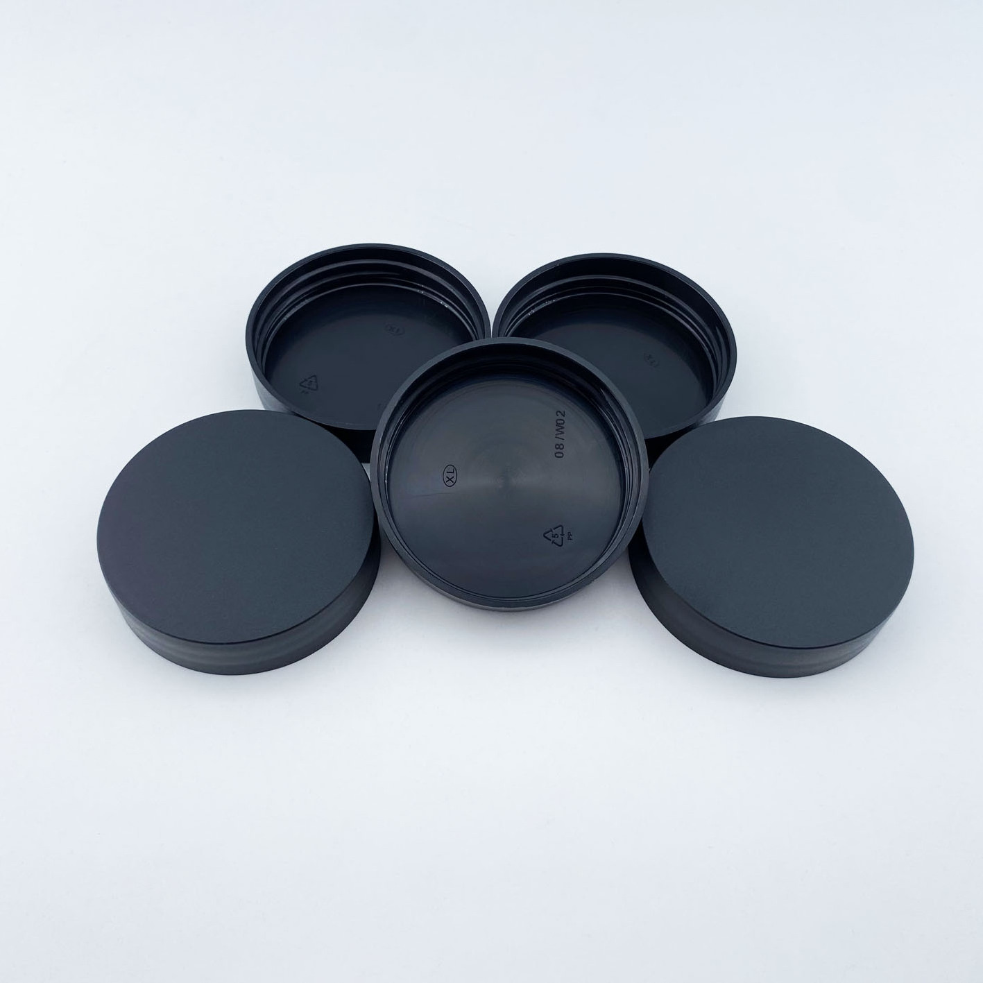 Plastic Glass Jar Screw Top Cap 53/400 Cream Food Seal Closures Black Matte  PP Plastic Screw Cap Jar Lids