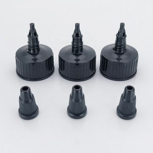 28mm long tip nozzle cap plastic bottle black nozzle cap 28-410 twist top cap