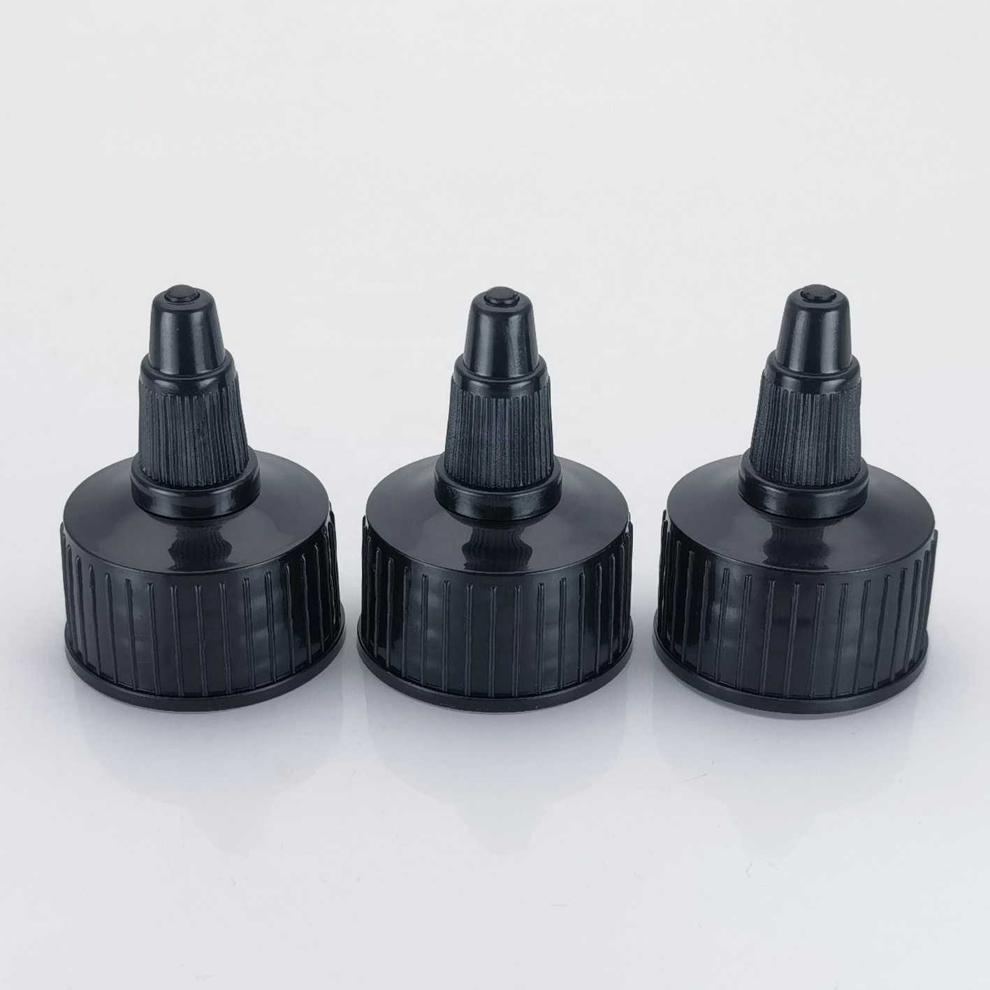 28mm long tip nozzle cap plastic bottle black nozzle cap 28-410 twist top cap