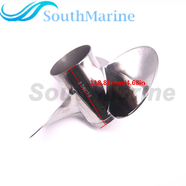 Boat Engine Stainless Steel Propeller 9 7/8x12-F for Yamaha 20HP 25HP 30HP Outboard Motor 664-45954-01-00