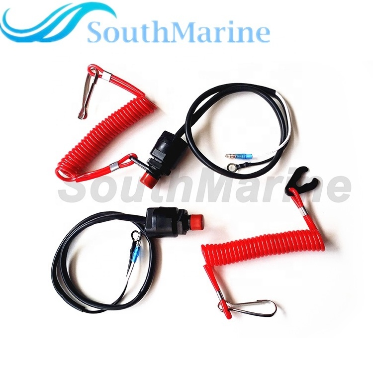 Boat Engines 682-82556-00  65W-82575-00 6E9-82575-00 Kill Stop Switch & Safety Tether Lanyard for Yamaha / Tohatsu Outboard Eng