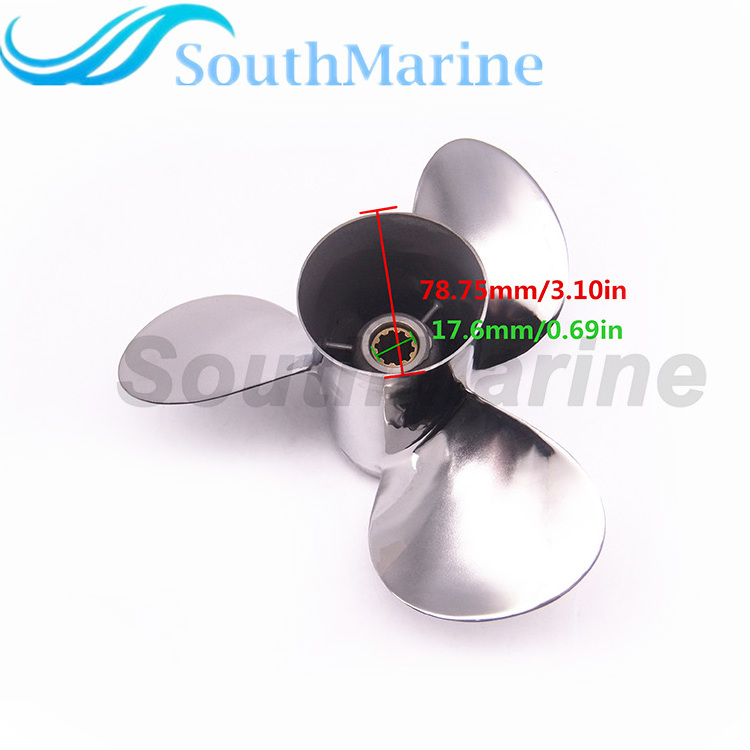 Boat Engine Stainless Steel Propeller 9 7/8x12-F for Yamaha 20HP 25HP 30HP Outboard Motor 664-45954-01-00