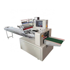 Multi-function upside film pillow type packing machine  3 servo motors PLC and touch screen for bread cakes croissant