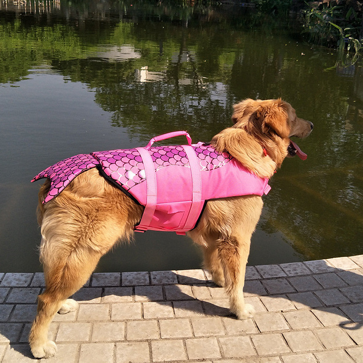 DRESSPET Luxury Personalized Shark Fin Dog Coat Waterproof Winter Safety Swimming Life Jacket Vest