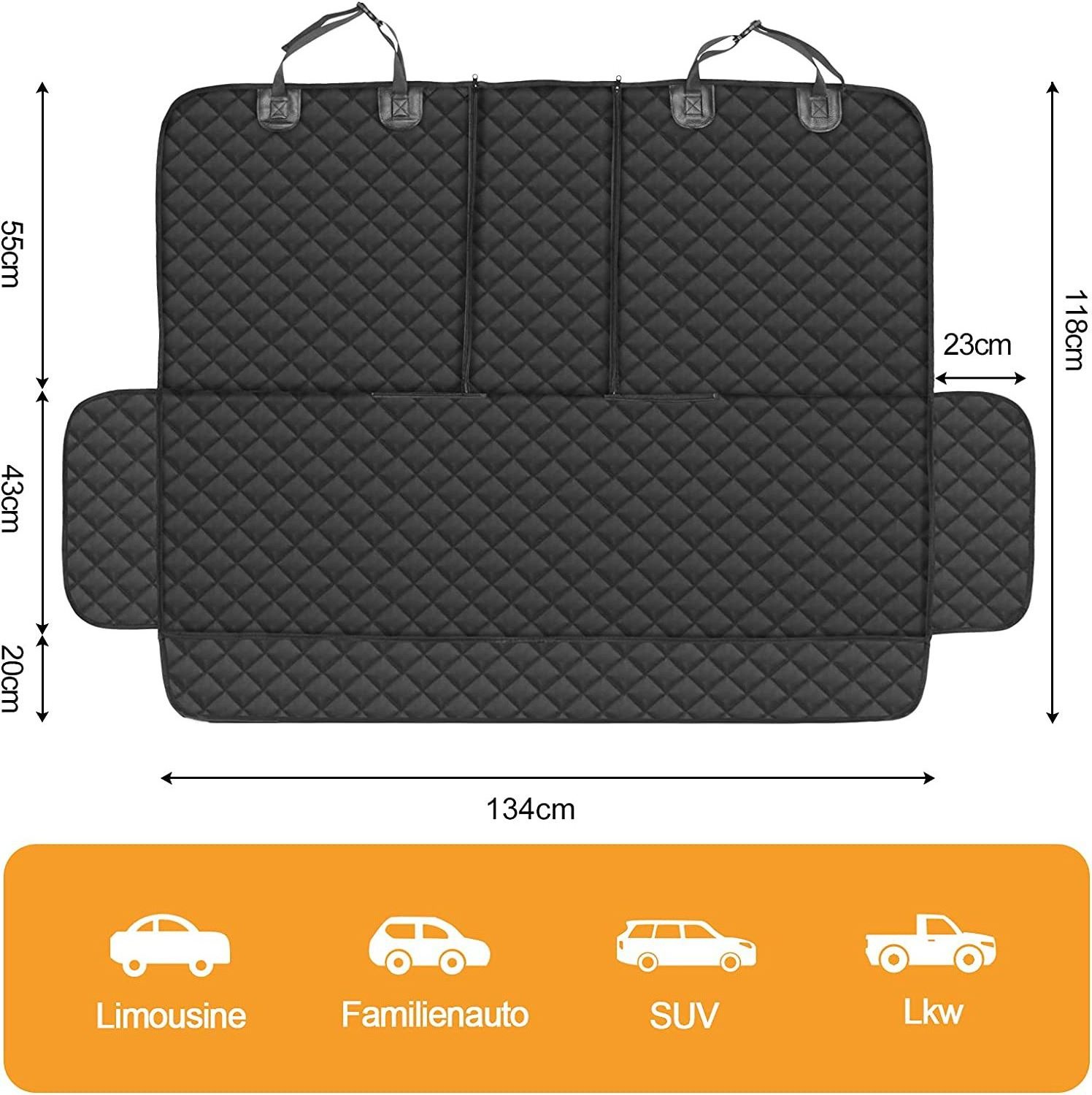 DRESSPET 2023 Hot Sale Eco-friendly Pet Seat Cover Waterproof Storage Pockets Dog Back Seat Hammock for Cars