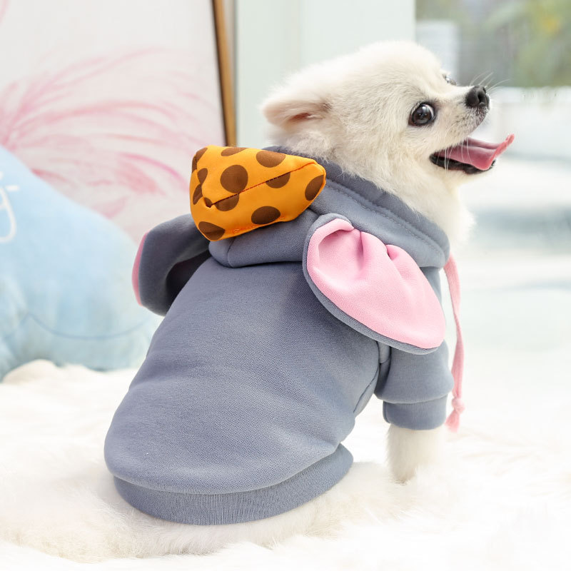 2024 New Design Mouse Style Pet Cute Hoodies for Winter Sweater Fleece Dress up Dog Hoodies with Ears