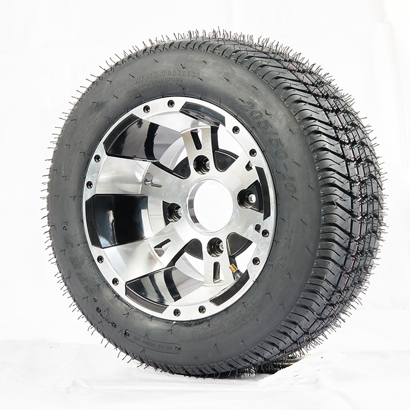 Wholesale 10inch alloy wheel rims and 205/50-10  vacuum tires for go karts golf carts hunting cars club cars