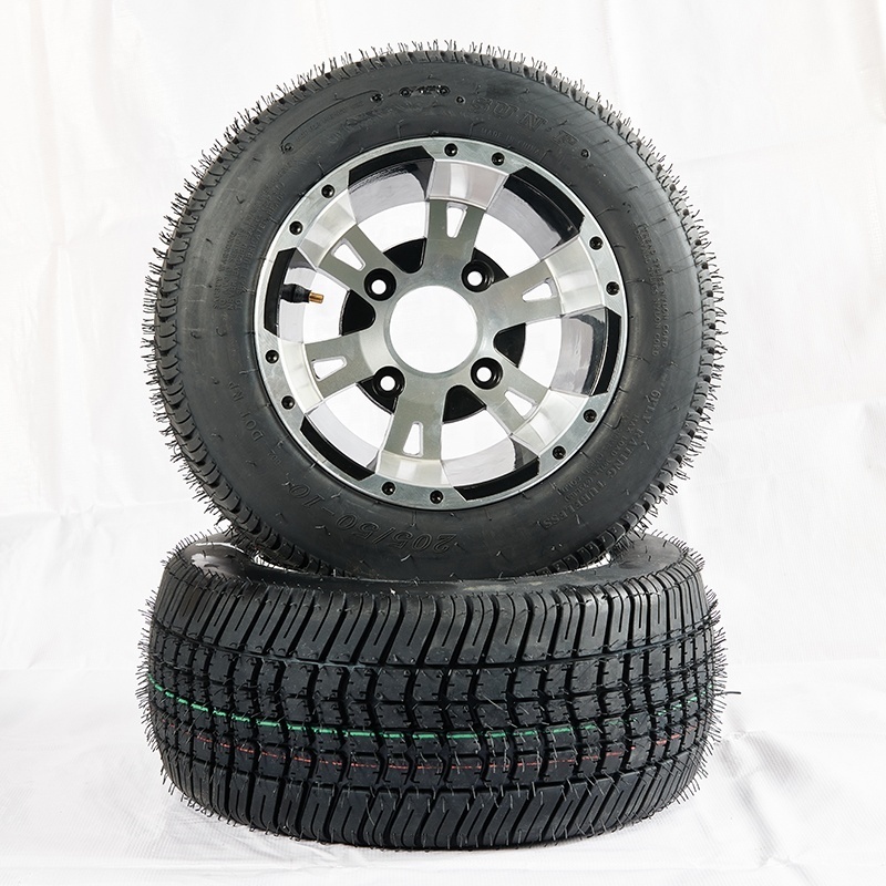 Wholesale 10inch alloy wheel rims and 205/50-10  vacuum tires for go karts golf carts hunting cars club cars