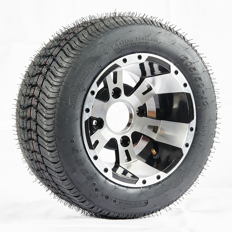 Wholesale 10inch alloy wheel rims and 205/50-10  vacuum tires for go karts golf carts hunting cars club cars