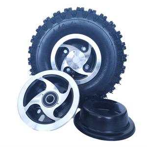 10 inch pneumatic rubber wheels Aluminum alloys hub Inflatable wheel go kart 4.10-4