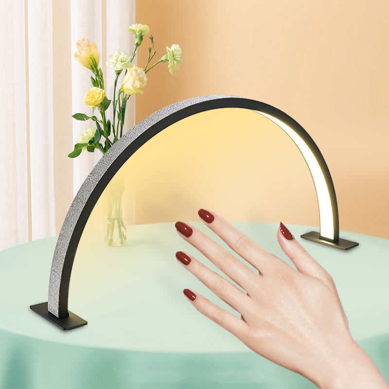 New design New Nail Table Lamp Led Half Moon Retractable Height Beauty Lights For Nail Salon Fill Light