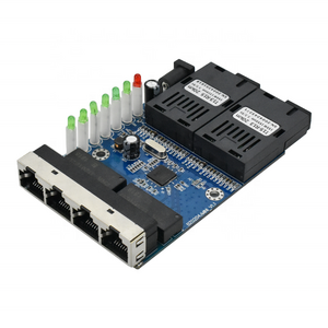 2 Fiber 4 RJ45 Full PCB Media Converter 2 SC Ports Ethernet To Fiber Switch Single Mode Fiber Transceiver With IC+ Chip