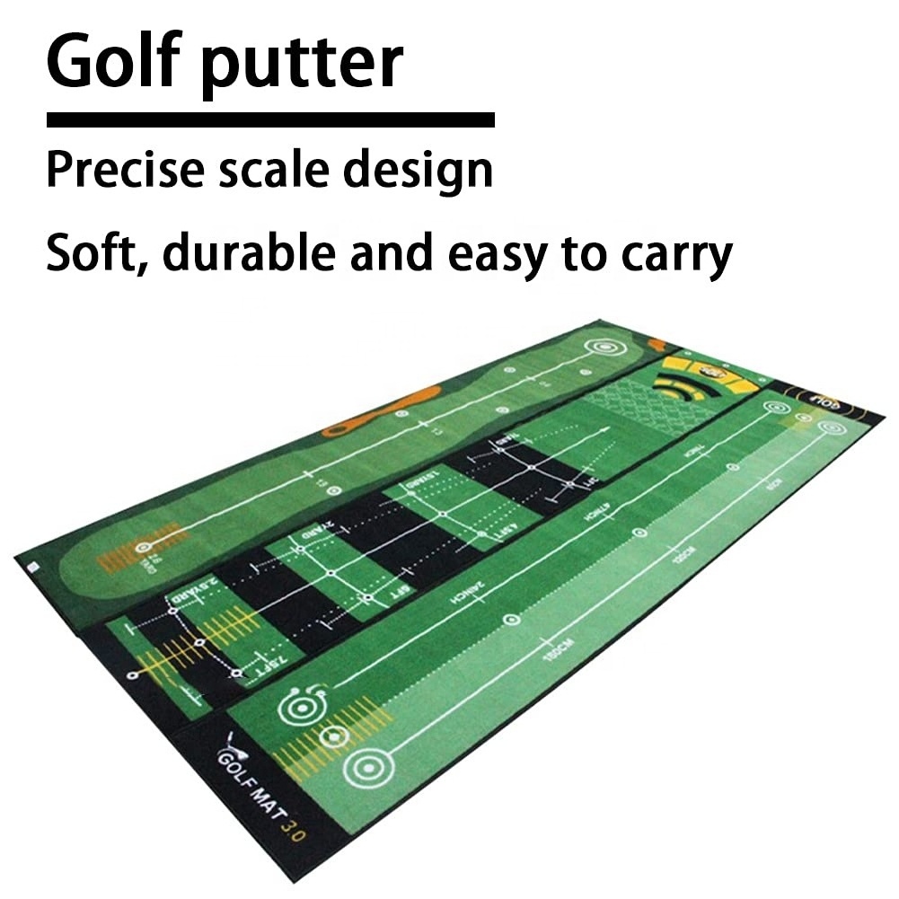 Perfect Practice Swing Trainer Anti-Slip Indoor/Outdoor Golf Putting Green Mat with Durable Backing