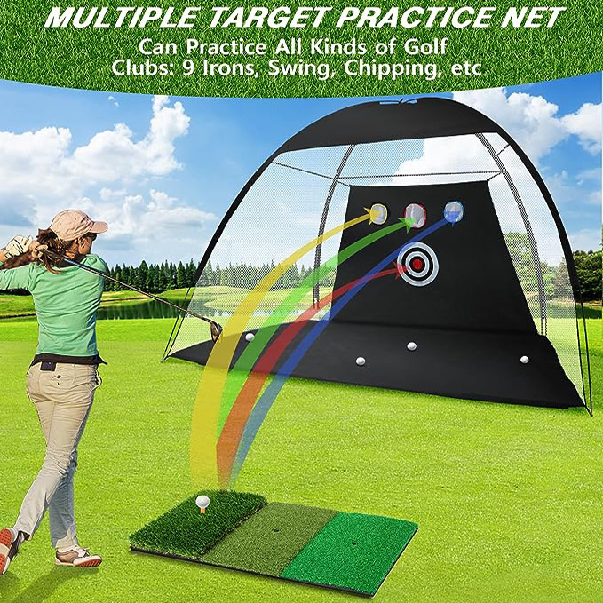 High Quality Portable Golf Hitting Nets Indoor and Outdoor Backyard Training Aids with Target for Chipping and Swing Practice