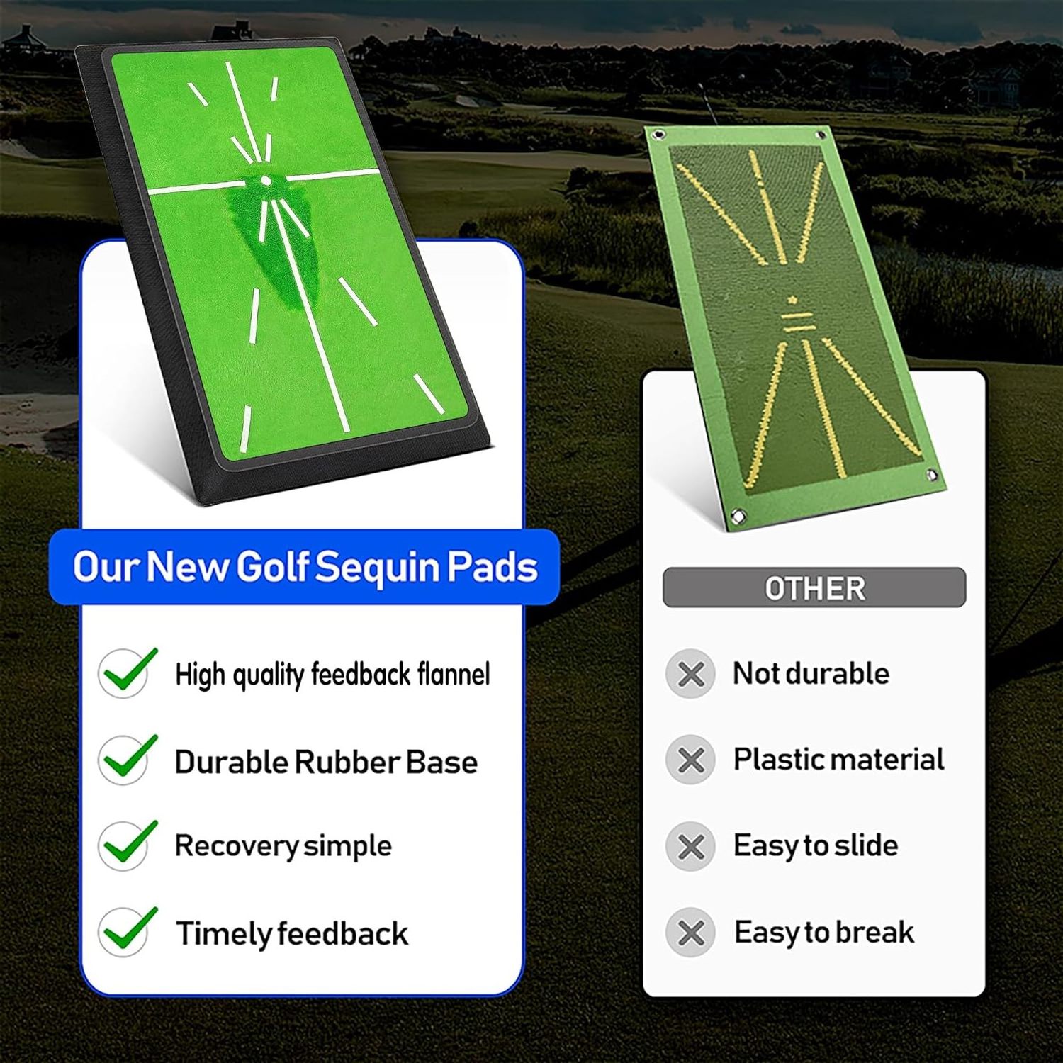 Extra Replaceable Golf Hitting Mat for Swing Path Feedback Detection Golf Training Mat for Batting Practice