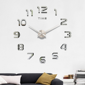 Diy clock big 120CM Wall watch Sticker digital  klok  home decor reloj de pared horloge murale  DIY 3D Wall Clock