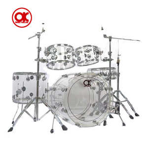 New model Drumkis acoustic rock 5 pieces acrylic drum set for  professional design good tone cheap price 6 pieces drum