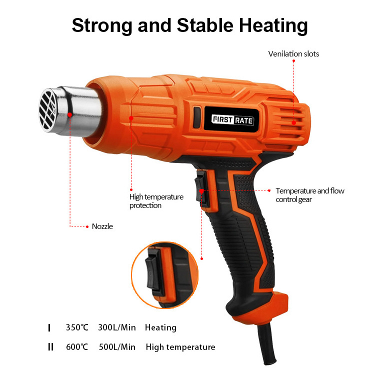 220V/110V portable electric temperature control 2000W hot air gun heat gun for shrink wrap