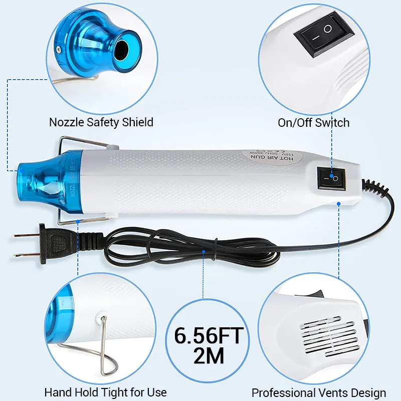 Shrink Wrap Embossing electric 110v 220v 300W heat gun air blower mini hot air gun