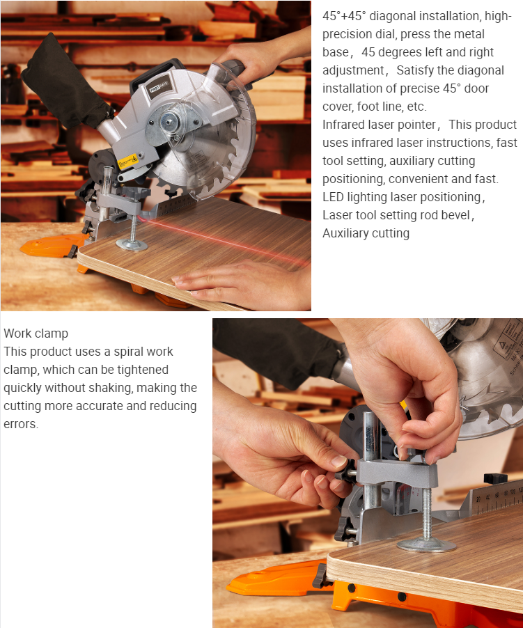 (MOQ 500PCS)Saw Miter Used 12Inch 110-220V 50/60Hz 1500 Mm Dual Miter Saw Electric Saw For Metal Cut Wood