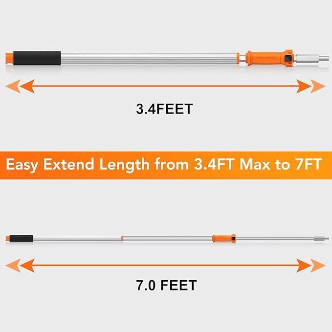 3.4Ft To 7Ft Twist On Metal Tip Painting Strong Aluminium Extendible Pole