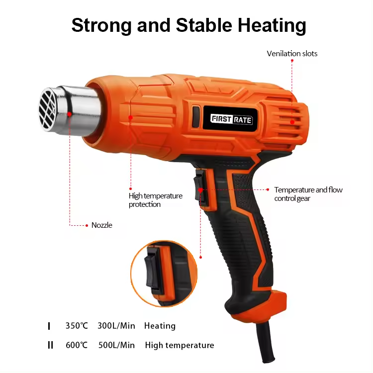 New 2024 350 Celsius Adjustable Shrink Wrap Shrink Pvc Tubing Heat Gun Sets For Resin