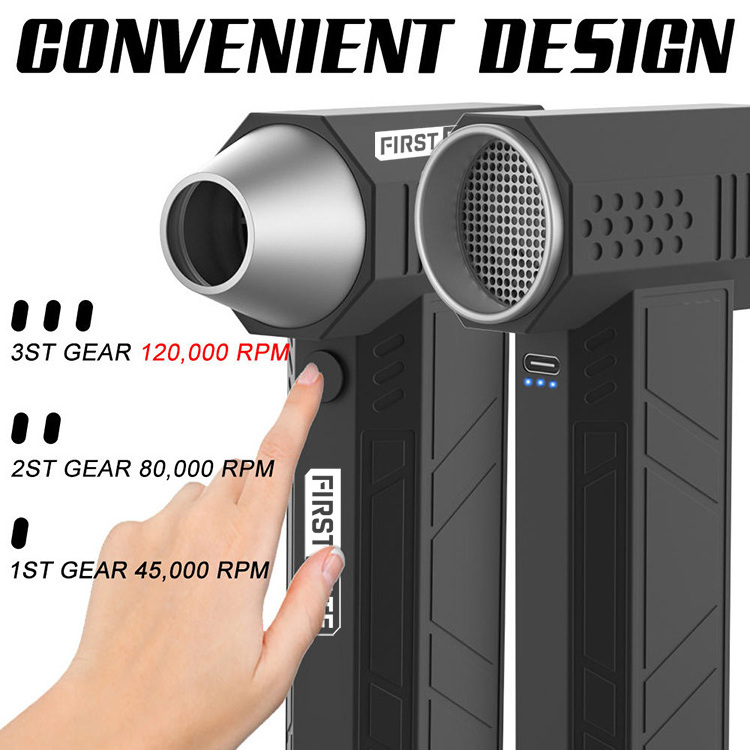 120000rpm Mini Jet Turbo Fan Electric Air Blower Rechargeable Air Duster Turbofan For Outside Computer BBQ Fan