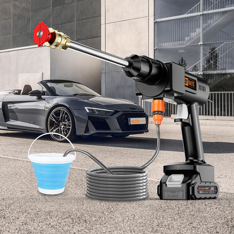 24v Wireless Portable Car Wash Gun High Pressure Handheld Cordless Water Car Wash Gun For Car Wash