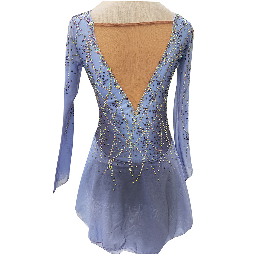 Figure Skating Dress Pole Dance Clothing Girls Latin Dance Costume Skater Dresses Competition Skating Dance Costumes cheap