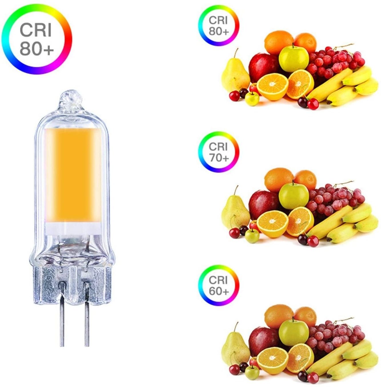 3w 110V 220v Transmittance Glass 360 Degree Angle Home Energy Saving Lighting Dimmable COB G4 Corn Light Bulb