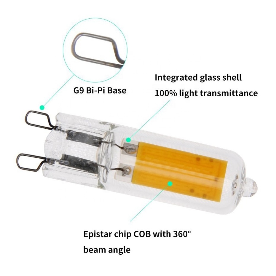 G9 lighting led 220V 110V 3W COB LED Bulb Glass Body White Warm White LED Source Lighting Replace Crystal Light Old Halogen Bulb