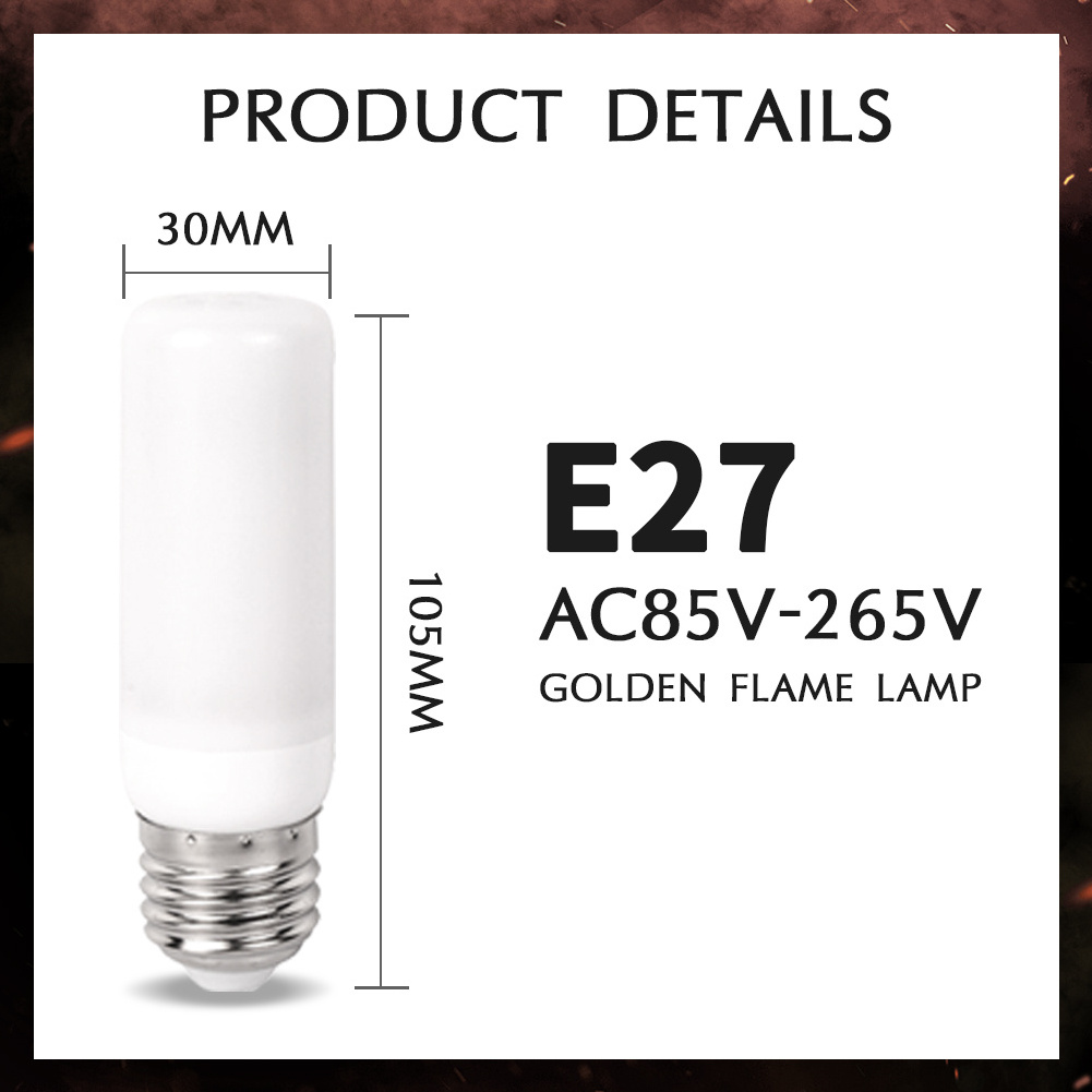 E14 E27 LED Flame Light Bulb AC85V-265V 5W Fire lamp Corn Bulb Flickering LED Light Dynamic Flame Effect for Home Lighting