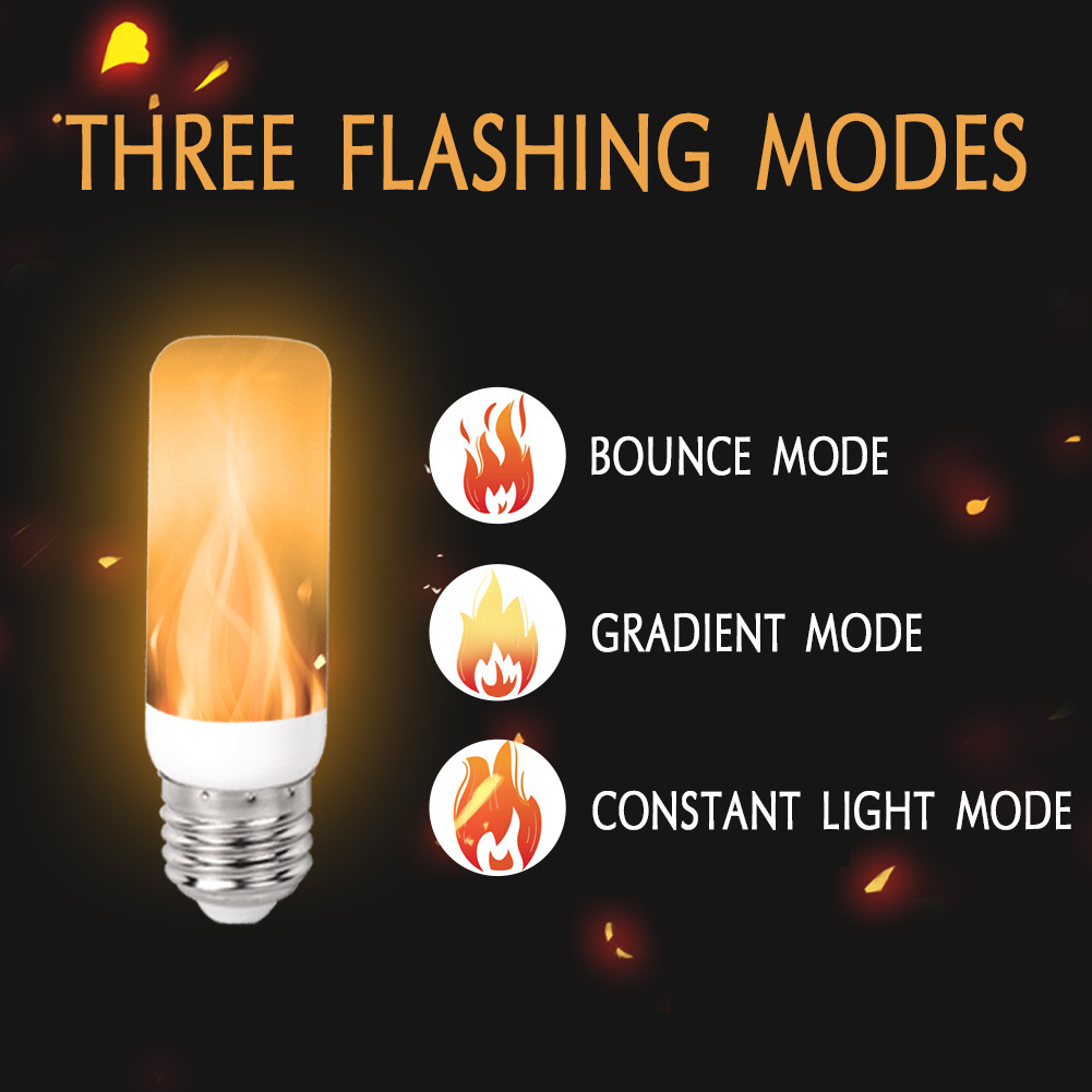 E14 E27 LED Flame Light Bulb AC85V-265V 5W Fire lamp Corn Bulb Flickering LED Light Dynamic Flame Effect for Home Lighting