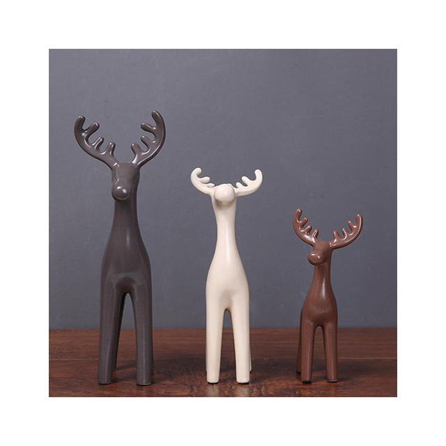 Nordic ceramic reindeer ornaments living room creative jewelry rack modern ceramic ornaments three sets