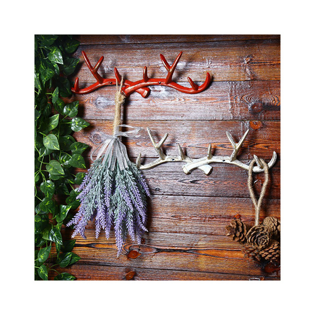 American retro antler decoration wall hanging coat rack creative clothing store wall decoration wall cast iron hook