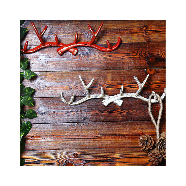 American retro antler decoration wall hanging coat rack creative clothing store wall decoration wall cast iron hook