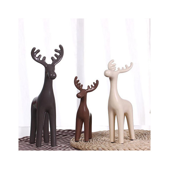 Nordic ceramic reindeer ornaments living room creative jewelry rack modern ceramic ornaments three sets