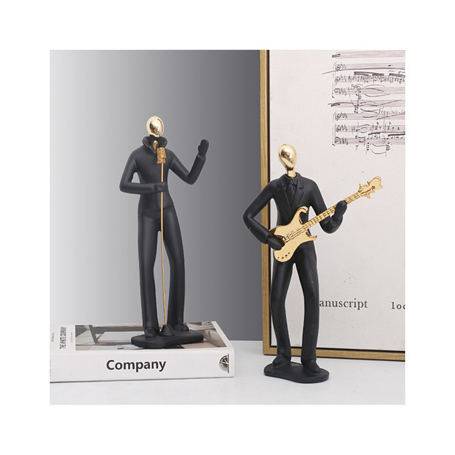 Musician Statue Abstract Art Creative Gift Sculpture Musician Figurine Resin Crafts for Living room,hotel,villa