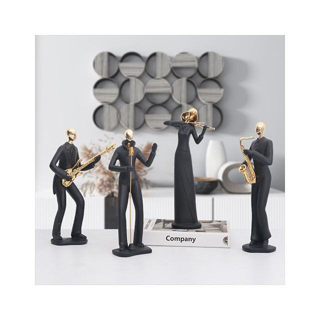 Musician Statue Abstract Art Creative Gift Sculpture Musician Figurine Resin Crafts for Living room,hotel,villa