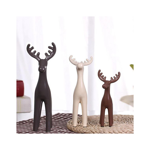 Nordic ceramic reindeer ornaments living room creative jewelry rack modern ceramic ornaments three sets