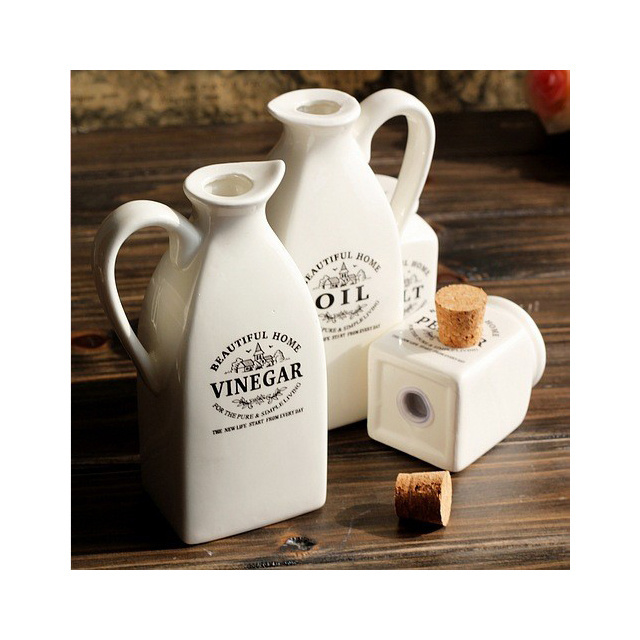 handmade glazed porcelain oil bottle wholesale liquid dispenser multicolour eco-friendly ceramic olive oil bottle