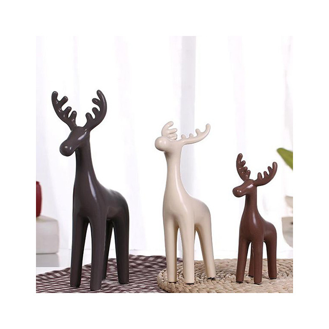 Nordic ceramic reindeer ornaments living room creative jewelry rack modern ceramic ornaments three sets