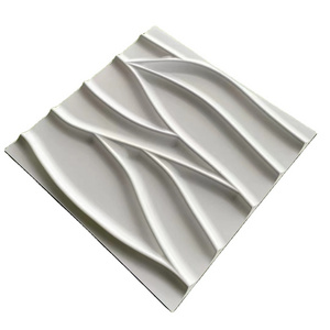 19.7"x19.7" PVC 3D Brick Wall Panels White Art3d PVC Wave Board Decorative 3D Wall Panels Gray Plastic