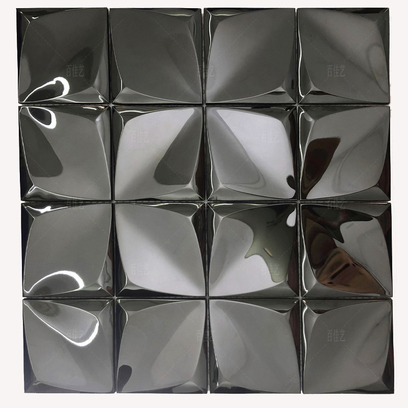 good-looking irregular shape metal mirror mosaic tile diamond mosaic  3d gold for  interior kitchen  hotel home