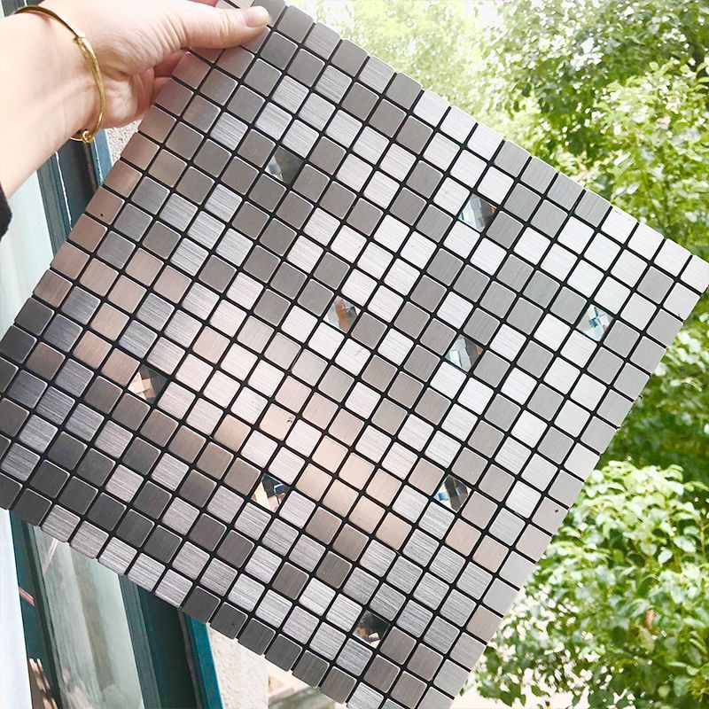 Aluminum Plastic Metal Mosaic self adhesive mosaic tile for kitchen and bathroom wall tile table hand made peel and stick