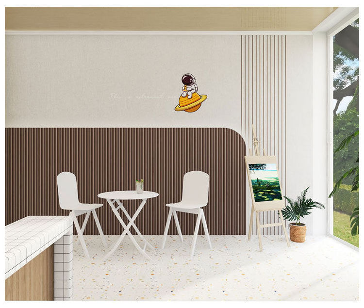 Children's Room Boy Bedroom Wall Covering 3d Geometric Grid Wall Covering Cartoon Planet Astronaut Clothing Store Mural